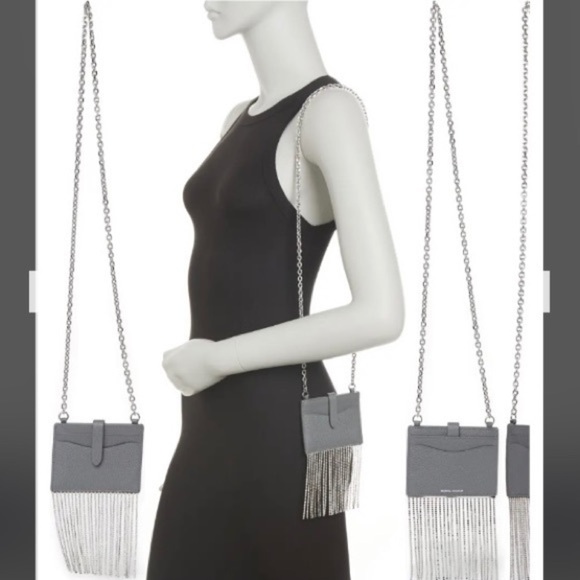 REBECCA MINKOFF Large Leather Card Case on Chain - Picture 2 of 6